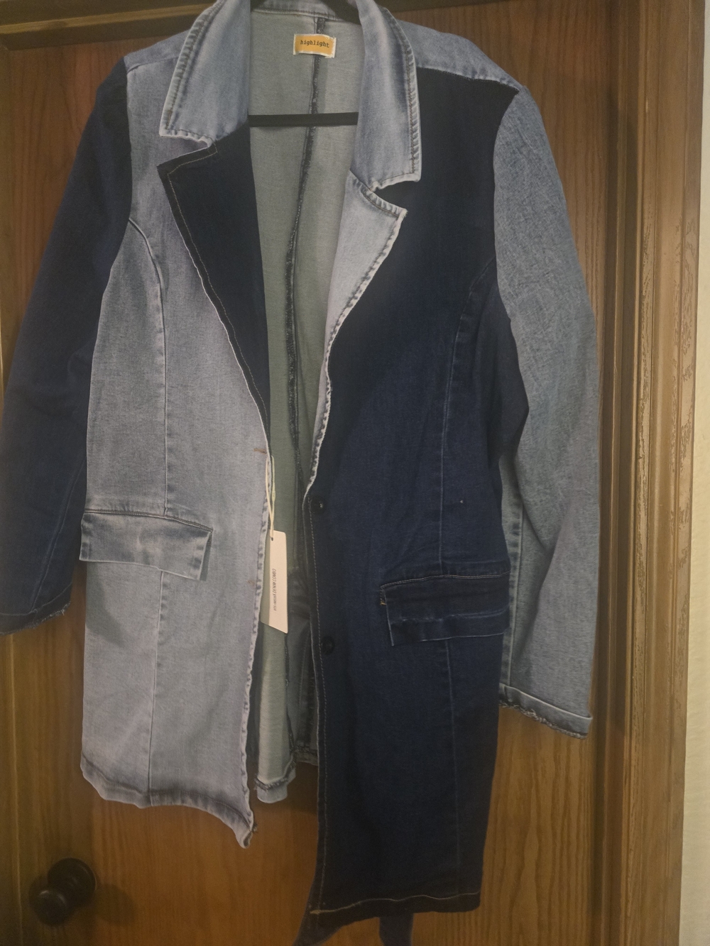 Two-Tone Denim Jacket - Light & Dark Blue